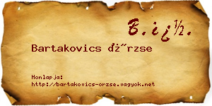 Bartakovics Örzse névjegykártya